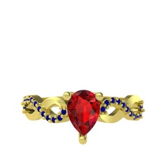 Fern Sonsuzluk Yüzük - Garnet ve lab safir 14 ayar altın yüzük #vlbjnt