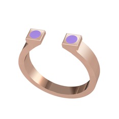 Maisie Yüzük - 14 ayar rose altın yüzük (Menekşe mineli) #88pnmn