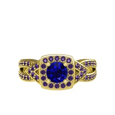 Aurora Yüzük - Lab safir ve ametist 14 ayar altın yüzük #12abhlp