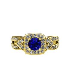 Aurora Yüzük - Lab safir ve pırlanta 18 ayar altın yüzük (0.414 karat) #181nxny