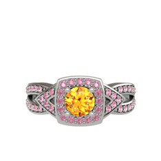 Aurora Yüzük - Sitrin ve pembe kuvars 925 ayar gümüş yüzük #1cqmsoy