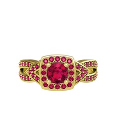 Rodolit garnet 14 ayar altın yüzük