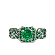 Aurora Yüzük - Yeşil kuvars 18 ayar beyaz altın yüzük #1dppxcm