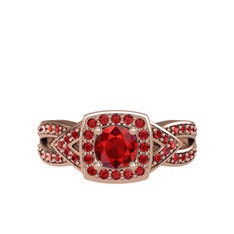Aurora Yüzük - Garnet 18 ayar rose altın yüzük #1gpqqu0