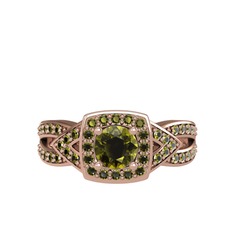 Peridot 18 ayar rose altın yüzük
