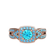 Aurora Yüzük - Akuamarin 18 ayar rose altın yüzük #1xx5uha