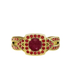 Aurora Yüzük - Kök yakut ve garnet 14 ayar altın yüzük #dd56tm