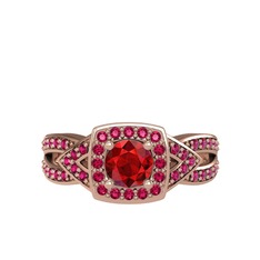 Garnet ve rodolit garnet 14 ayar rose altın yüzük