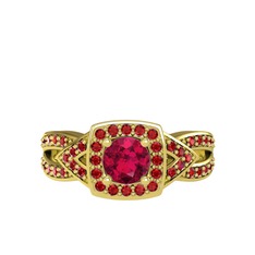 Aurora Yüzük - Rodolit garnet ve garnet 925 ayar altın kaplama gümüş yüzük #i4wizp