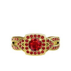 Aurora Yüzük - Garnet 18 ayar altın yüzük #nak9dg
