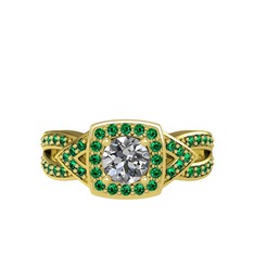 Aurora Yüzük - Swarovski ve yeşil kuvars 8 ayar altın yüzük #oawipk