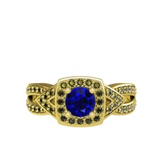 Aurora Yüzük - Lab safir ve peridot 925 ayar altın kaplama gümüş yüzük #p5spc8