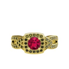 Aurora Yüzük - Rodolit garnet ve peridot 18 ayar altın yüzük #tcoymn