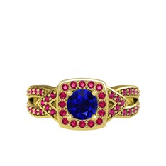 Lab safir ve rodolit garnet 8 ayar altın yüzük