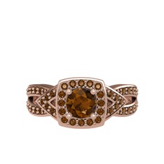 Aurora Yüzük - Dumanlı kuvars 18 ayar rose altın yüzük #z1n1in