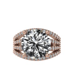 Amira Yüzük - Beyaz zirkon ve swarovski 925 ayar rose altın kaplama gümüş yüzük #101oqln