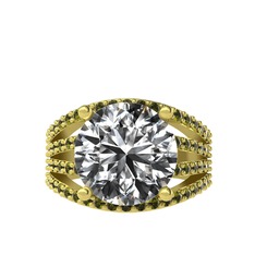 Amira Yüzük - Swarovski ve peridot 14 ayar altın yüzük #14l2ax7