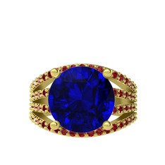 Amira Yüzük - Lab safir ve garnet 8 ayar altın yüzük #17u6g4v