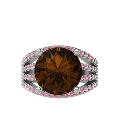 Amira Yüzük - Dumanlı kuvars ve pembe kuvars 925 ayar gümüş yüzük #1c3w2wv