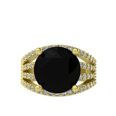 Amira Yüzük - Siyah zirkon ve swarovski 14 ayar altın yüzük #1cbdg0t