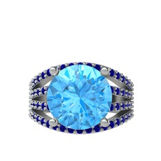 Amira Yüzük - Akuamarin ve lab safir 925 ayar gümüş yüzük #1dr3f30