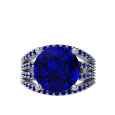 Amira Yüzük - Lab safir 18 ayar beyaz altın yüzük #1owotkv