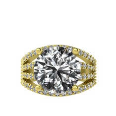 Amira Yüzük - Beyaz zirkon ve swarovski 925 ayar altın kaplama gümüş yüzük #4t4xmi