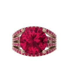 Amira Yüzük - Rodolit garnet 18 ayar rose altın yüzük #64lyiw