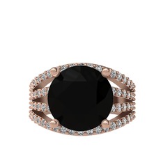 Amira Yüzük - Siyah zirkon ve swarovski 925 ayar rose altın kaplama gümüş yüzük #94u9w4