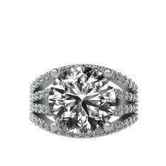 Swarovski ve pırlanta 14 ayar beyaz altın yüzük (0.93 karat)