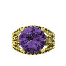 Amira Yüzük - Ametist ve peridot 14 ayar altın yüzük #f93qnu