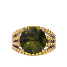 Amira Yüzük - Peridot ve sitrin 18 ayar rose altın yüzük #gdy9k7