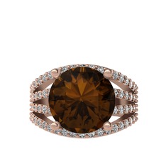 Amira Yüzük - Dumanlı kuvars ve swarovski 14 ayar rose altın yüzük #iwvxaq