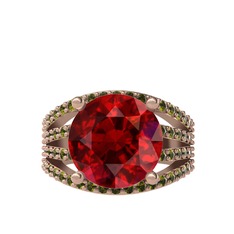 Amira Yüzük - Garnet ve peridot 8 ayar rose altın yüzük #ixvn8i