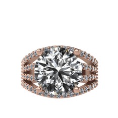 Amira Yüzük - Swarovski ve pırlanta 14 ayar rose altın yüzük (0.93 karat) #mc61bf