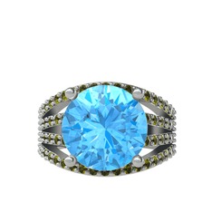 Amira Yüzük - Akuamarin ve peridot 925 ayar gümüş yüzük #q5baeh