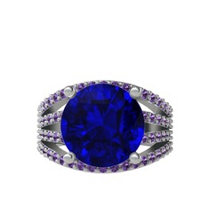 Amira Yüzük - Lab safir ve ametist 8 ayar beyaz altın yüzük #qs2wgq