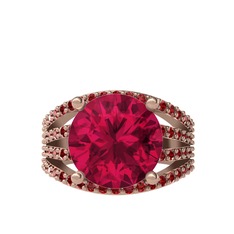 Amira Yüzük - Rodolit garnet ve garnet 8 ayar rose altın yüzük #rneakv