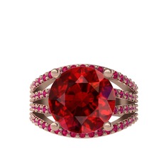Garnet ve rodolit garnet 14 ayar rose altın yüzük