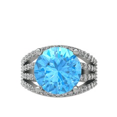 Amira Yüzük - Akuamarin ve swarovski 925 ayar gümüş yüzük #rq6pya