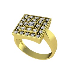 Daria Yüzük - Pırlanta ve swarovski 925 ayar altın kaplama gümüş yüzük (0.11 karat) #138bp62