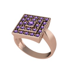 Ametist 14 ayar rose altın yüzük