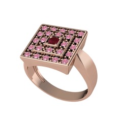 Daria Yüzük - Kök yakut ve pembe kuvars 8 ayar rose altın yüzük #1wt61gh