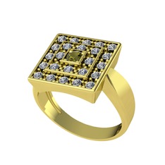 Daria Yüzük - Peridot ve pırlanta 8 ayar altın yüzük (0.48 karat) #1yzmed6