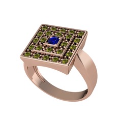 Daria Yüzük - Lab safir ve peridot 8 ayar rose altın yüzük #chm3al