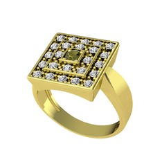 Daria Yüzük - Peridot ve swarovski 14 ayar altın yüzük #gj4tp9