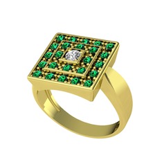 Daria Yüzük - Swarovski ve yeşil kuvars 18 ayar altın yüzük #mdpfon