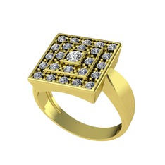 Daria Yüzük - Swarovski ve pırlanta 925 ayar altın kaplama gümüş yüzük (0.48 karat) #o4ih6o