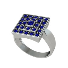 Daria Yüzük - Lab safir 8 ayar beyaz altın yüzük #xklgll