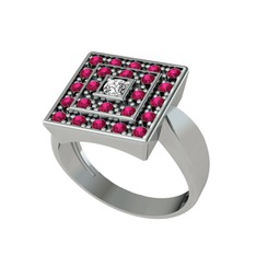 Daria Yüzük - Swarovski ve rodolit garnet 925 ayar gümüş yüzük #xo56ux